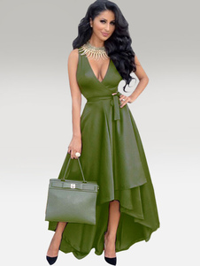 Blend soutien Club mince robe de coton sans manches vert de chasseur pour femmes