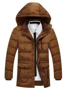 Veste de coton rembourré à la mode masculine avec poches