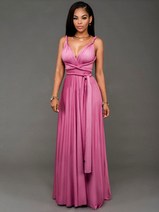 Maxi robe des femmes sans manches Cross avant dos nu réglable longue robe