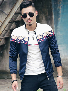 Outwear veste coton rouge hommes manches longues imprimé