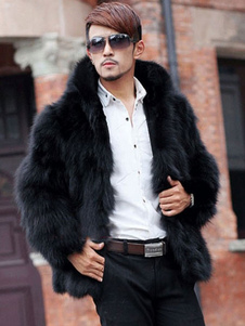 Manteau masculin en fausse fourrure