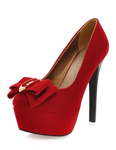 Arc noir monogramme Suede plate-forme pompes pour les femmes