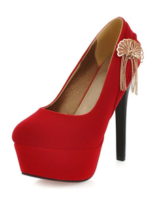 Chaînes noir détail monogramme Suede plate-forme pompes