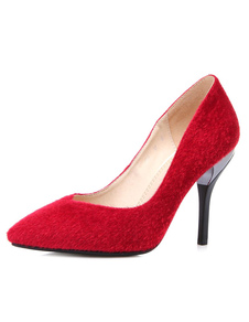 Escarpins à bout pointu et talons aigus en poils de cheval talons couverts