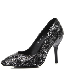 Escarpins à bout pointu et talons aigus Paillette talons couverts avec paillettes