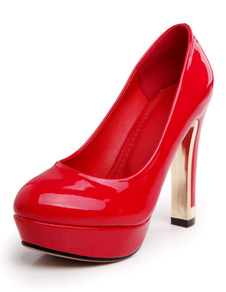 Plateforme blanc glacé PU soirée et mariées pompes pour les femmes