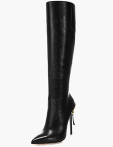 Bottes femme à talons aigus noir