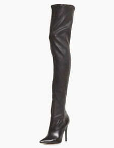 Bottes à bout pointu zip en PU noires