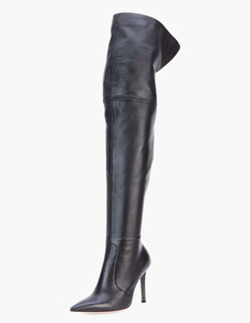 Bottes à bout pointu zip en PU noires