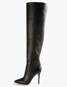 Bottes à bout pointu zip en PU noires