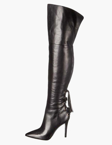 Bottes à bout pointu zip en PU noires