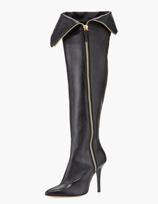 Bottes à bout pointu zip en PU noires