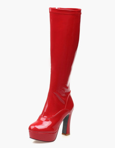 Bottes mi-mollet Zip à bout rond