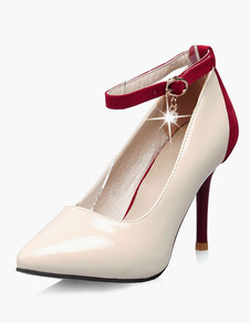 Chaussures à talons aigus fait main ornement métallique en tissu