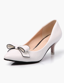 Escarpins à petits talons fait main avec noeud