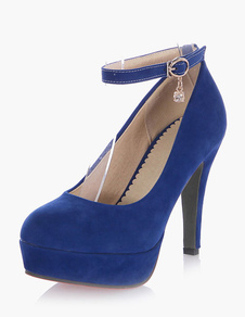 Eacarpins plateforme talons aigus micro daim ruban