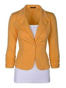 Manches longues poches de la mini costume veste femme Slim Fit occasionnels Blazer Jacket black/red