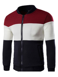 Blouson soutenu en coton sans ornement pour homme