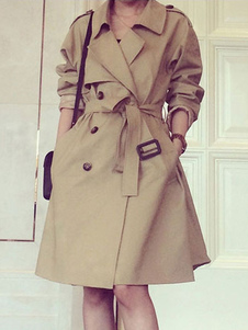 Trench-Coat Double femme Breasted mi-longs Slim Fit Coat