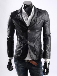 Veste homme en PU col V