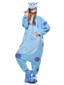 Combinaison pyjama licorne bleu textile polaire kigurumi adulte