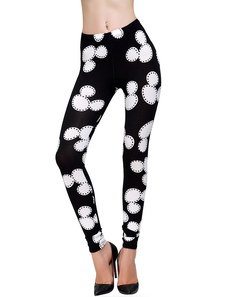 Mickey Leggings Skinny noir féminin imprimé épaissir des pantalons serrés