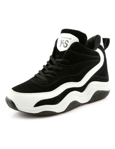 Suede Sneakers deux tons Lace des femmes Up chaussures athlétiques plat