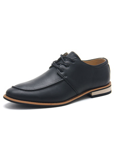 Robe noire chaussures lacets chaussures rond plat formelle pour les hommes