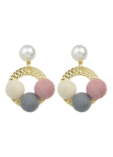 Perle de créoles Pom Poms Dangle