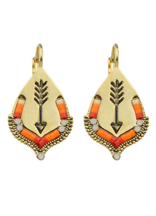 Or Drop boucles d’oreilles métal détail percées boucle d’oreille pour femme