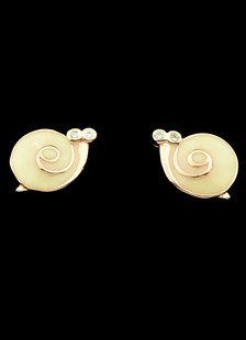 Or Stud boucles d’oreilles escargot forme oreille percé goupille d’alliage pour les femmes