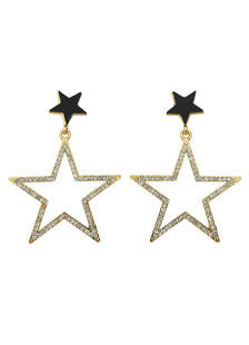 Drop or strass boucles d’oreilles dormeuses étoiles Dangle