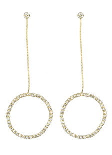 Dangle or boucle d’oreille strass percé Stud boucles d’oreilles