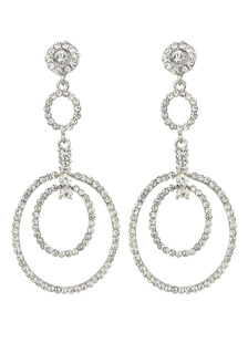 Boucle d’oreille argent Dangle couches boucle d’oreille goutte Strass pour femmes