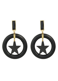 Hoop carrés Dangle boucles d’oreilles en alliage Star boucles d’oreilles pour les femmes