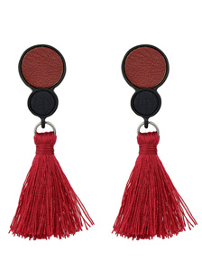 Alliage boucle d’oreille féminin de boucles d’oreilles goutte rouge avec frange