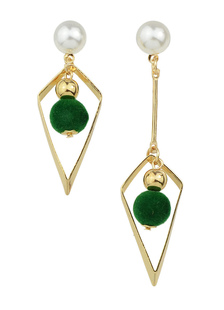 Boucle d’oreille perle Dangle percé Pom Poms boucles d’oreilles