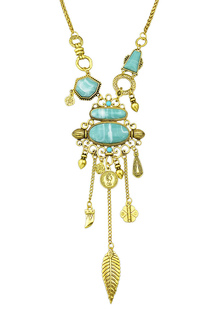 Charme d’or collier Bijoux Collier pendentif Turquoise pour les femmes