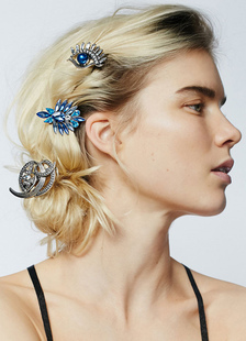 Silver Eye épingle strass cheveux métal accessoires