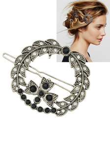 Pince à cheveux argent cheveux Barrette Strass noeud Jacquard