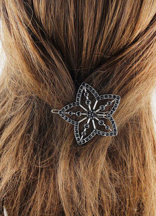 Accessoires pour cheveux métal fleur Clip strass argent