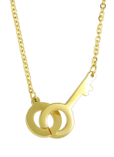 Collier pendentif or collier métal détail verrouillage chaîne féminine