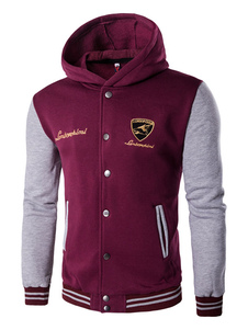 Varsity veste capuche veste Baseball décontracté manches longues avec Logo du bouton