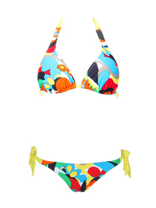 Floral Bikini Set plage Halter maillot de bain féminin sans fil multicolore 2 pièce