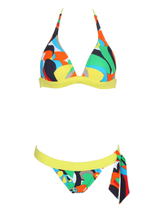 Twin Set Bikini Halter Floral imprimé maillot de bain féminin plage multicolore