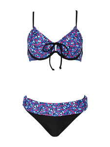 Twin Set Bikini Floral imprimé arcs déco armatures Triangle Beach maillot de bain féminin