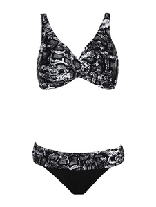 Sexy Bikini Set 2 pièce noire torsadée Beach maillots de bain pour femmes