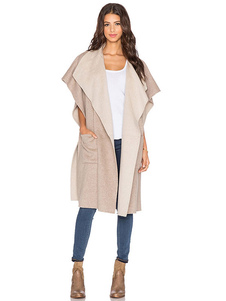 Cardigan veste légère abricot sans manches asymétrique veste femme