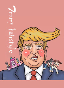 Donald Trump perruque blonde perruque de cheveux humains tout court en couches