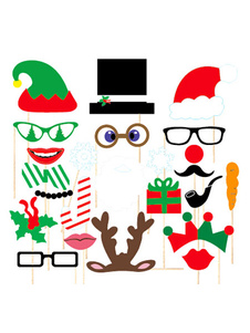 Photo de Noël les accessoires Multicolor 24 Pcs Photo Party Booth Props